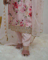 Satin silk handworked salwar suit